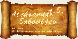 Aleksandar Sabovljev vizit kartica
